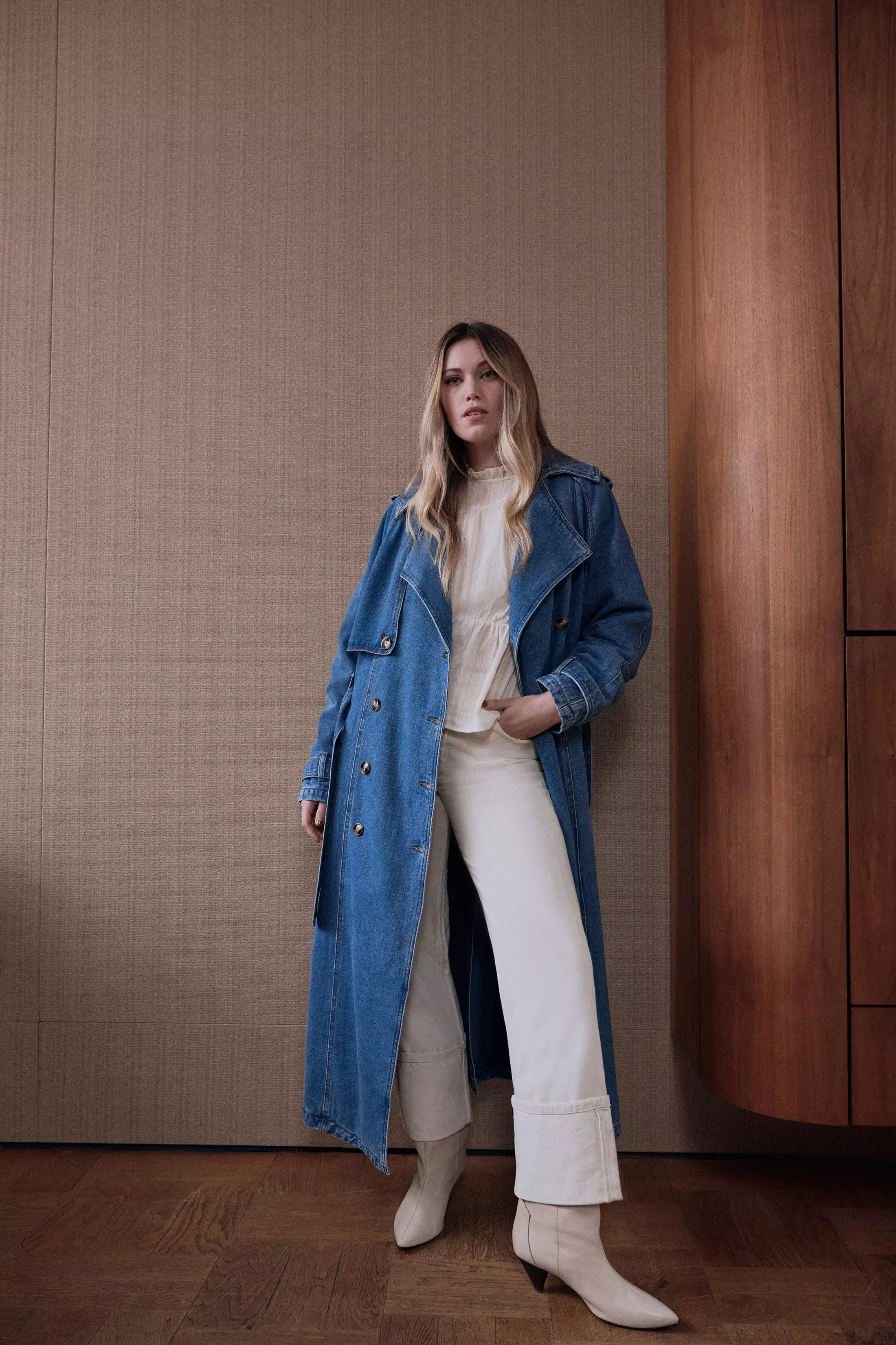 Denim Oversized Trench Coat | Warehouse